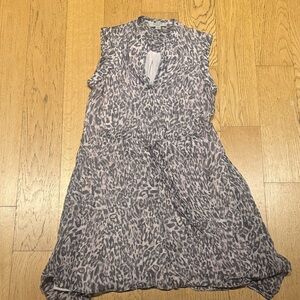 All Saints Pink and Gray Leopard Print Dress